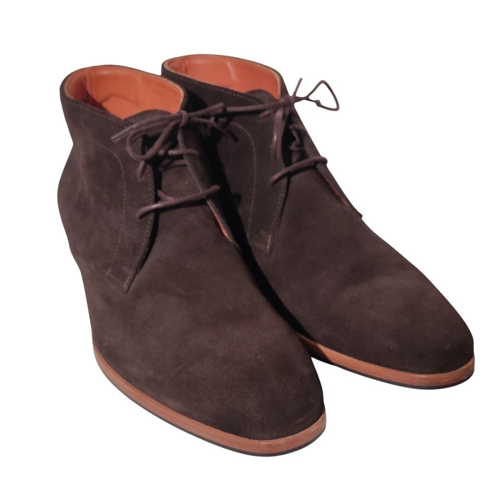 Men's Dark Brown Suede Chukka Boots - Sleek Lace-Up